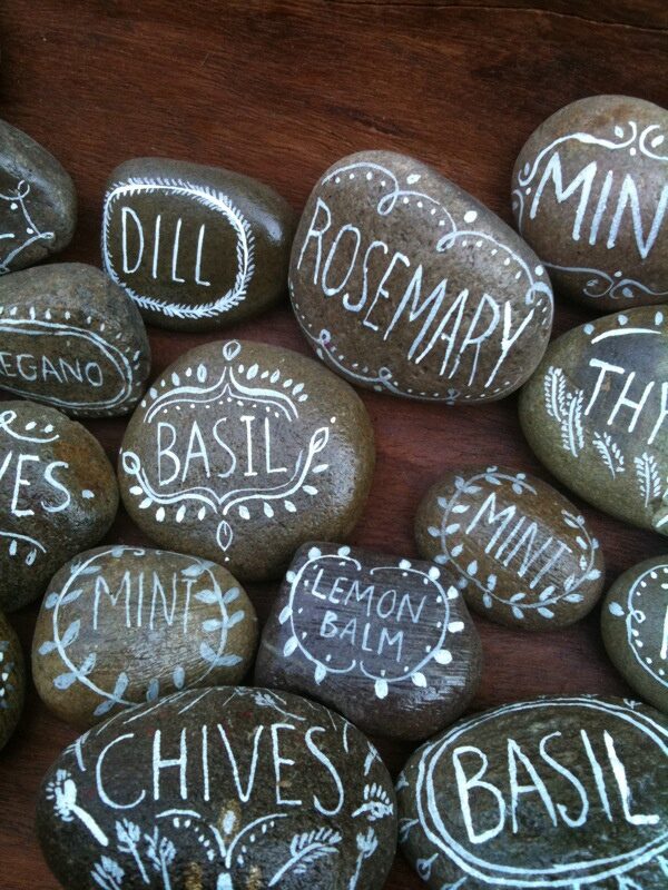 Stone Herb Markers use a white Sharpie pen…