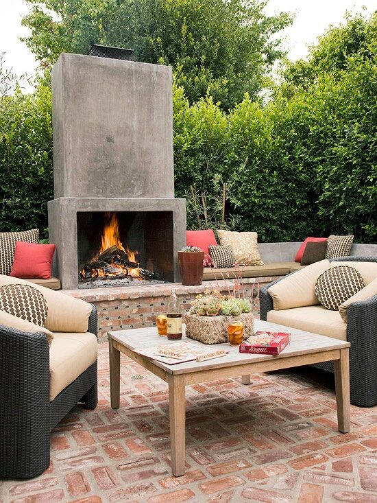 Outdoor fireplace!