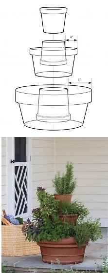 Container herb garden for a patio.