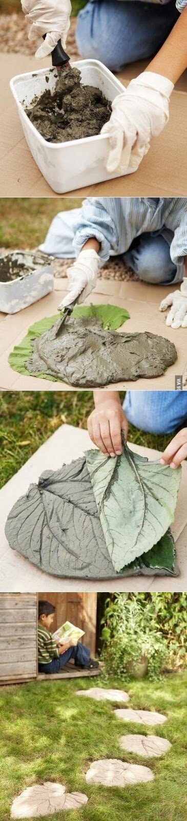 How to make leaf stepping stones
