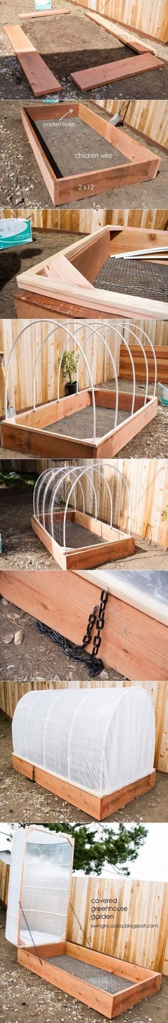covered greenhouse. Also to help protect against pesky dogs!