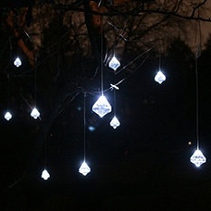 Faceted crystal solar string lights!