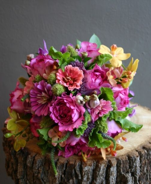 zinnia garden roses orchids wedding bouquet dallas texas