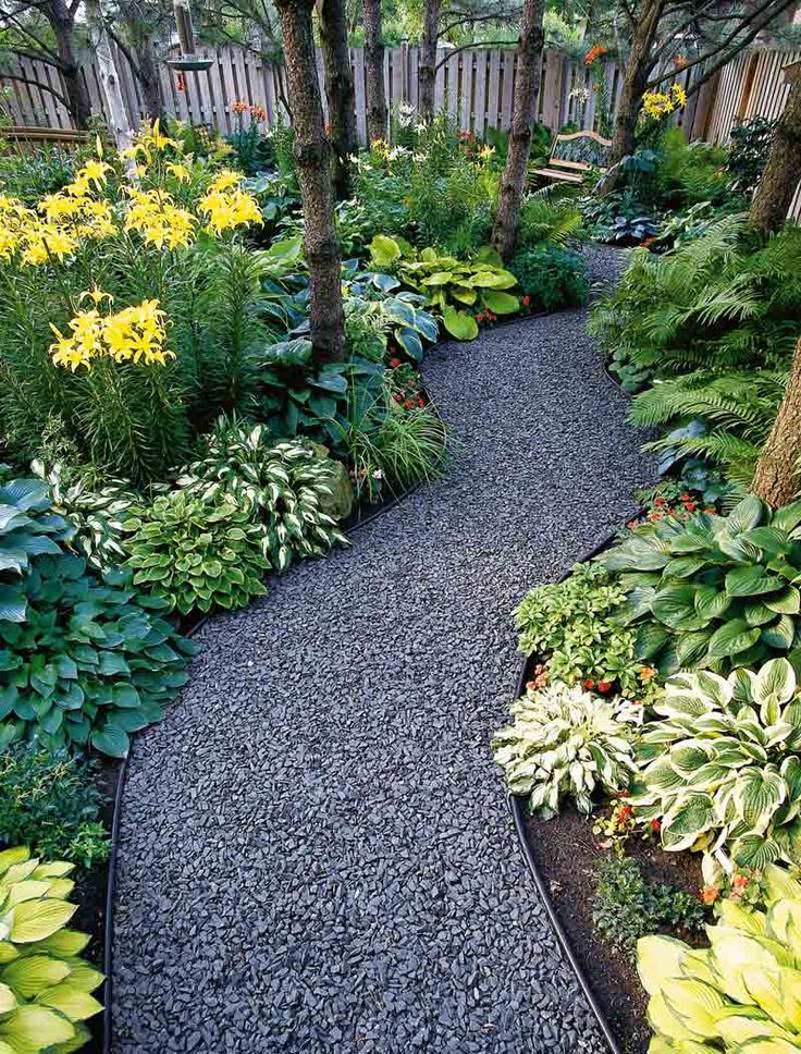 hostas and ferns. love this idea. so much greenery