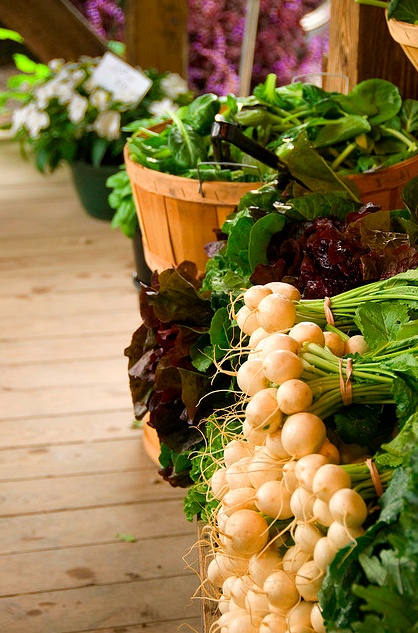 Baskets of vegetables