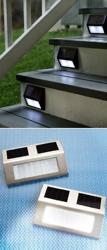 Solar Wedge Lights For Stairways Love this idea!