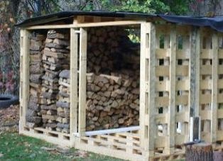 Woodshed Made From Pallets |Easy Homesteading Love this idea. Wood stays mostly dry, and critters that live in the wood can go through the walls when you get some!