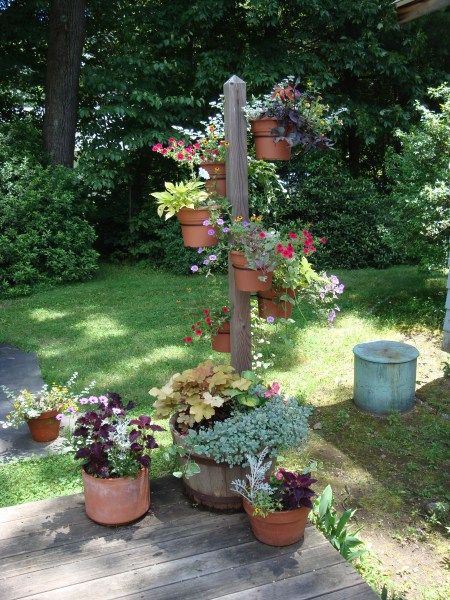 Good way to add vertical height. Could add lighting too, maybe like the wall-mounted solar lights.