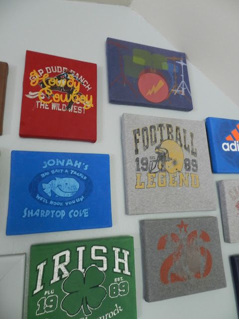 Staple old shirts to a canvas – Can’t believe I never thought of this!