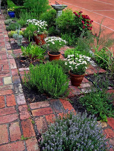 The Checkerboard Herb Garden/Even if it rains you can get to your herbs.