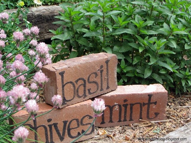 Simple Details: brick herb markers