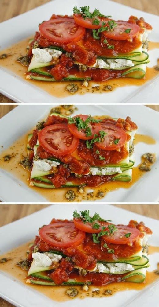 Zucchini Lasagna with Pistachio Pesto