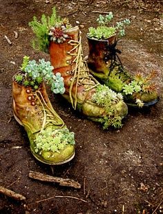 boot planters  Fun idea