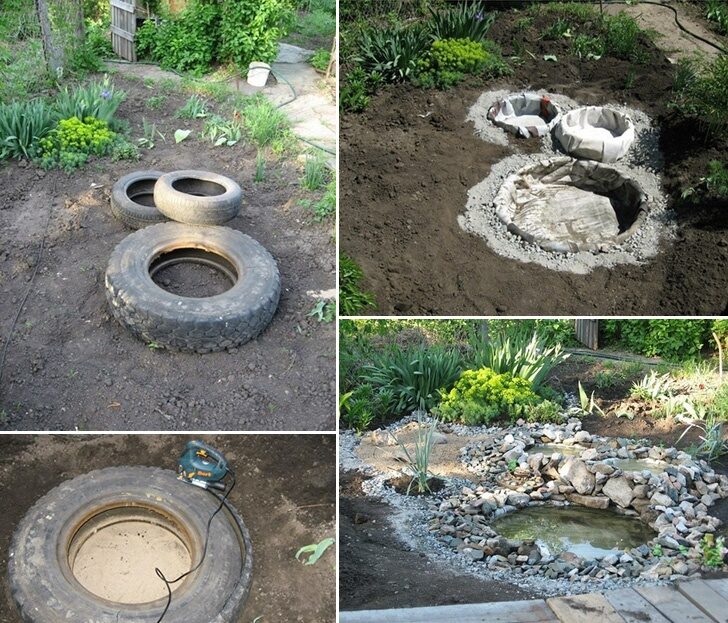 How to Make Recycled Tires Pond – DIY & Crafts – Handimania