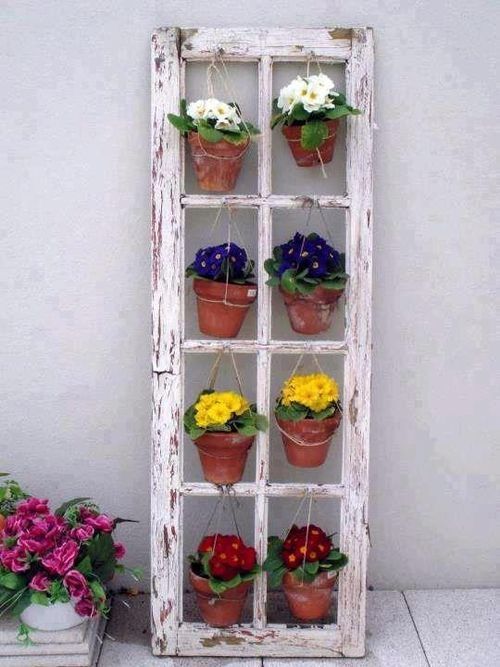 Recycled  Door Into Garden Planter – This would even look good indoors and it need very little expertise –