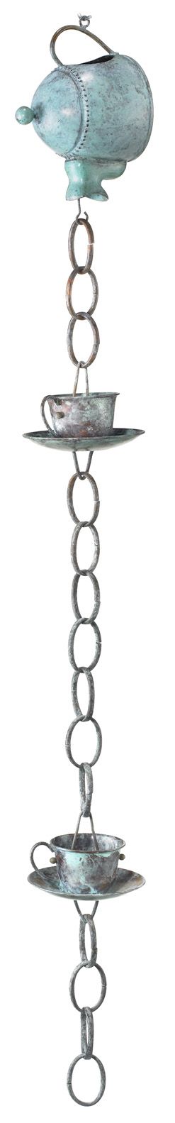 great rain chain!  I bet the sound going into the tea cups is amazing!