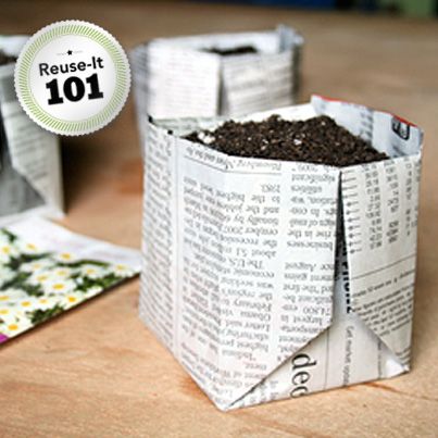 How to fold newspaper into biodegradable planters.