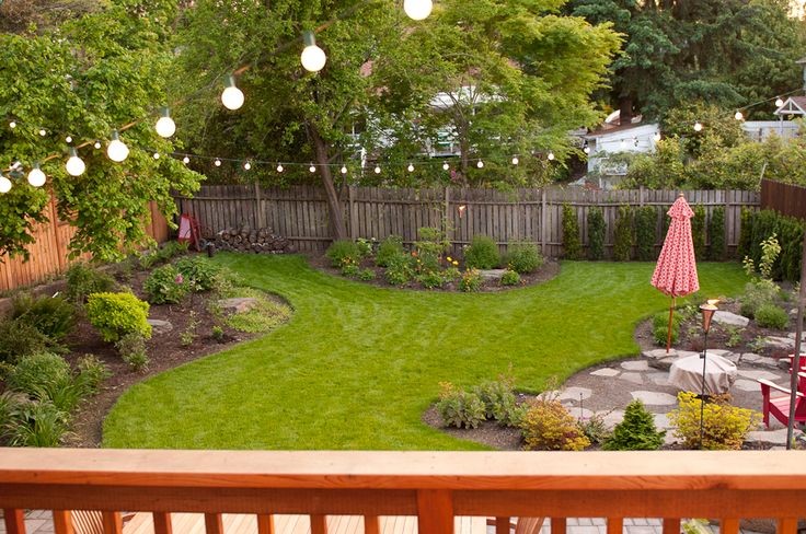 This is a backyard that is simple, but nicely landscaped with a patio, lawn area, and planting beds. Everything here is in scale and not overcrowded, not too much. Overdoing it in a garden is something that is easy to forget – until we are slogging around in the backyard with a bobcat and wondering where that big hole came from – not that anything like that has ever happened around here! ~EBM