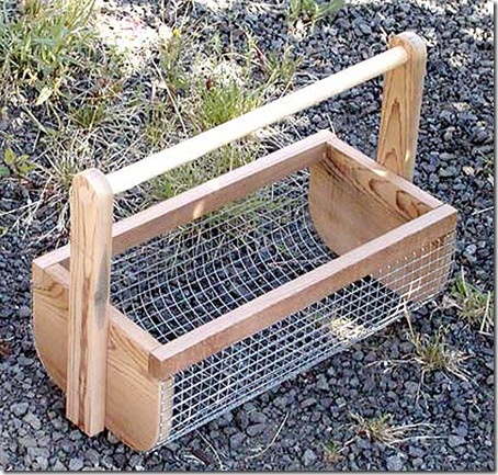 Great way to pick your veggies and wash them off outside with the hose.