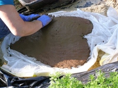 DIY bird bath – Smaller leaf, create holes on sides so you can hang it.