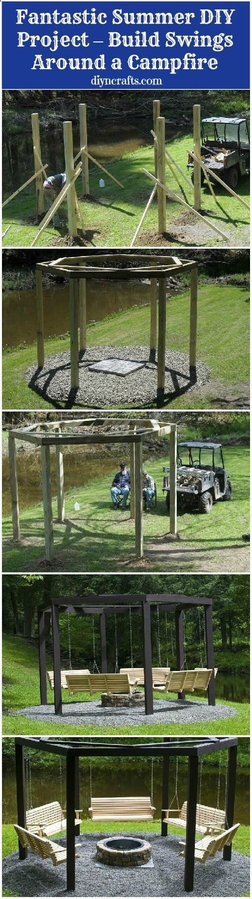 Fantastic Summer DIY Project  Build Swings Around a Campfire