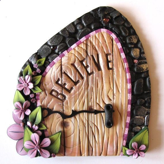 Believe Fairy Door Pixie Portal by Claybykim on Etsy, $20.00