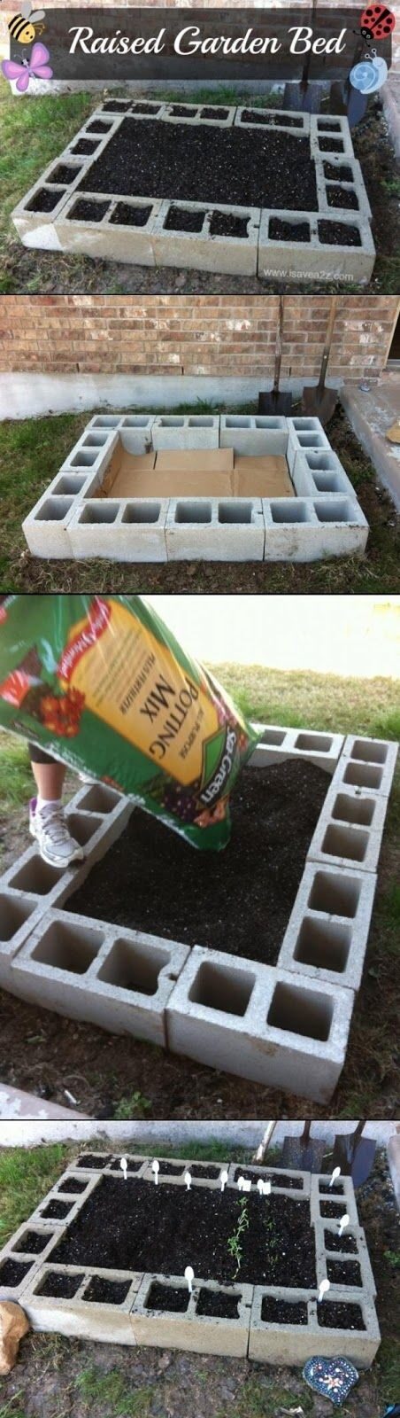 How to Raised Bed Garden Designs. Okay, I need 10 cinder blocks for this.