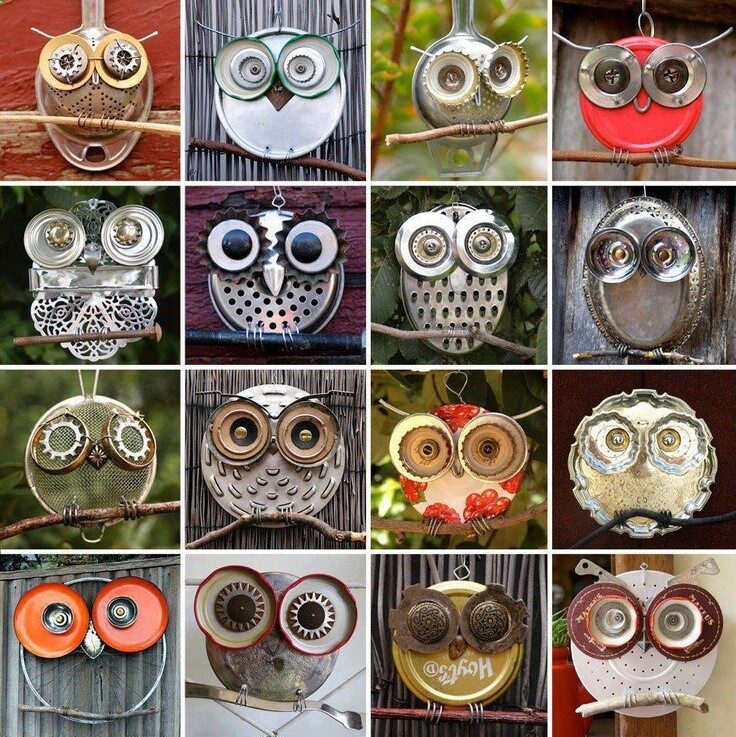 make ur own owls for in the garden.