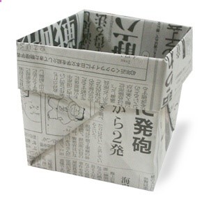 how to fold a box from newspaper. Then you can plant your seeds in them then plant the whole thing in the ground!