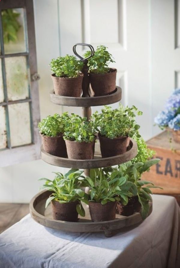 Small-Space Garden Ideas – cute for an indoor herb garden