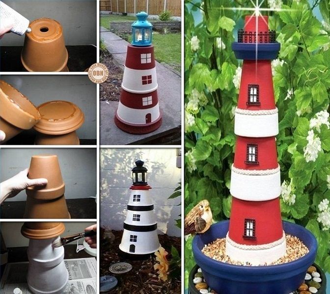 clay pot light house