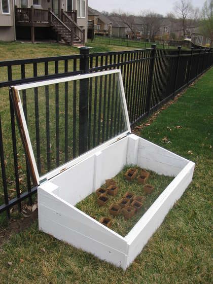 Build a Seed House/Mini Greenhouse. Make a small greenhouse for starting seeds earlier to extend the growing season! The window will help trap heat inside the box so that it will warm up and you can plant seeds a little earlier.