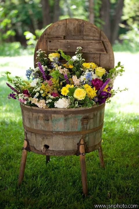 Old barrel as a rustic decor