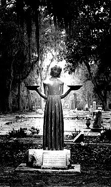 Bird Girl, Bonaventure Cemetary Savannah GA. This statue has since been removed by the family following vandalism after appearing in the movie In The Garden of Good and Evil.