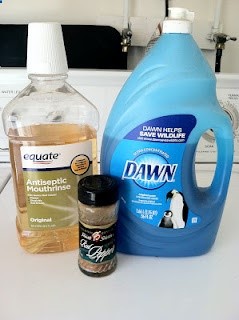 Natural bug spray for the garden. 1 gallon of water 2 cups of Dawn soap 2 cups of plain listerine type mouthwash 1 tsp cayenne pepper Mix together, put in a spray bottle. 10 Steps to Organic Gardening