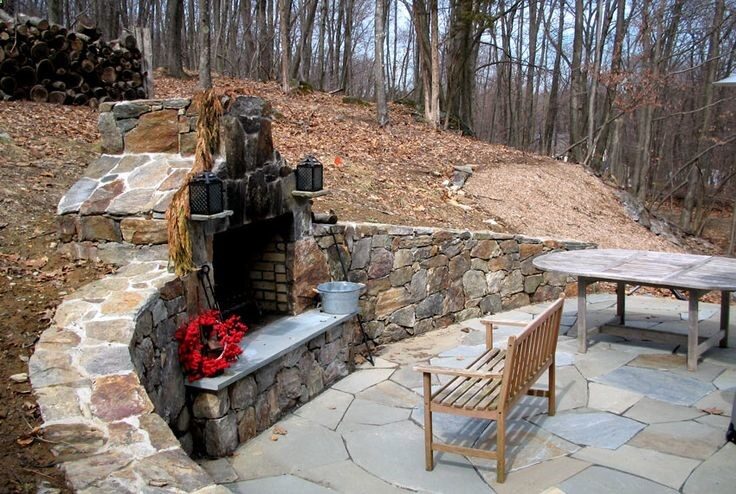 retaining wall  outdoor fireplace