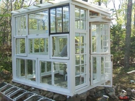 recycled window greenhouse
