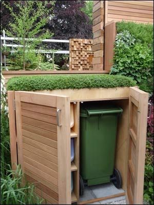 Love this idea….room for the polycart and gets the recycling outside. Makes sense!