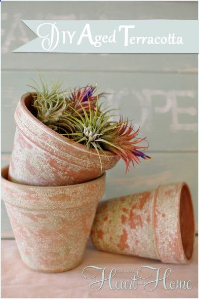 Aging terra cotta pots