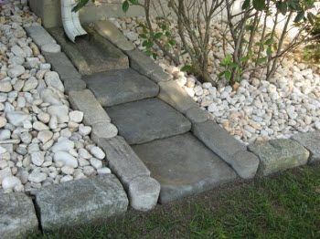 Custom Splash Block – this is a great idea! Its so much better than river rock! Plus, there are some great ideas for landscape design on this site.