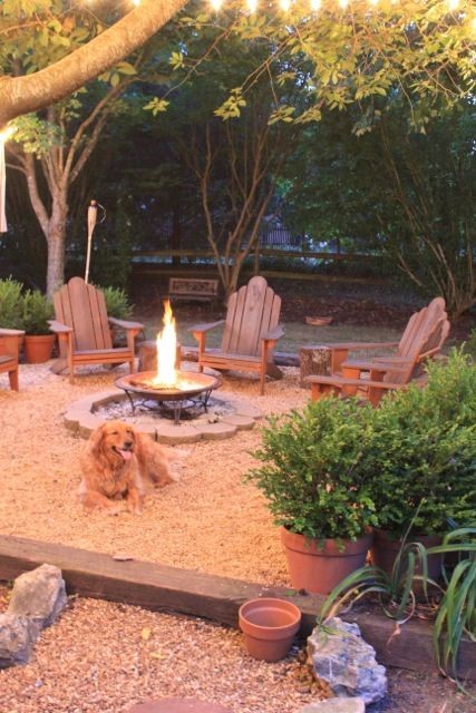 Backyard fire with your toes in the sand!