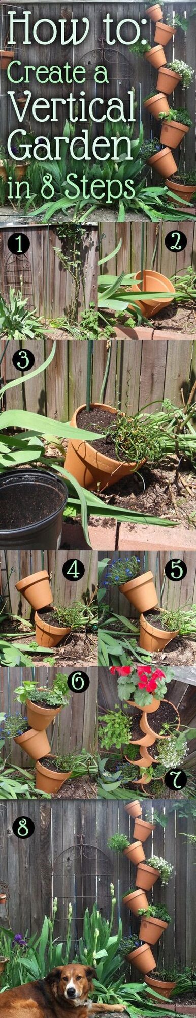 How To: Create a DIY Vertical Garden with Terracotta Pots #landscaping #flowers #gardening