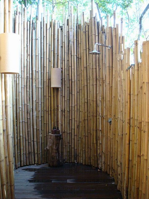 Outdoor shower. Bamboo is more resilient than wood, but still not perfect for the desert. by Suzana Zainal, via Flickr // bamboo