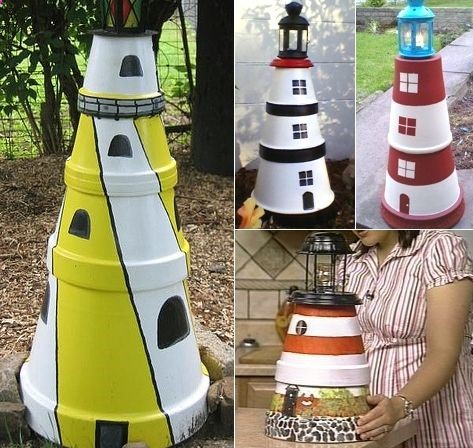 Make a Clay Pot Lighthouse