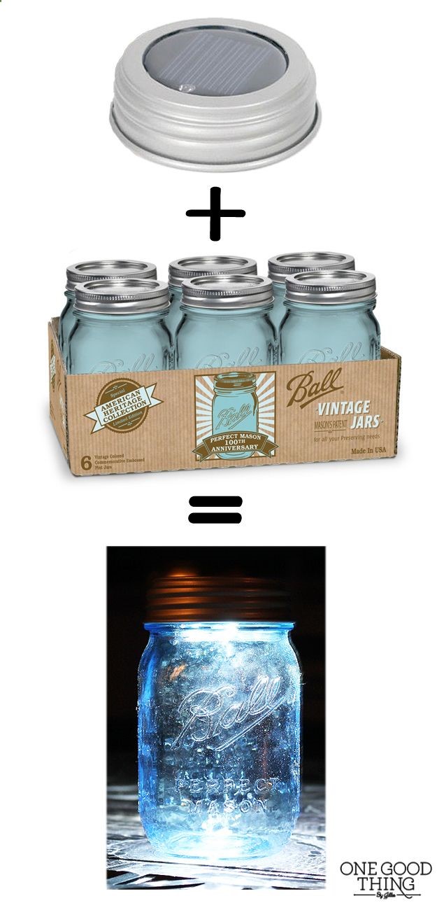 blue mason jars   solar lids (all available on amazon)