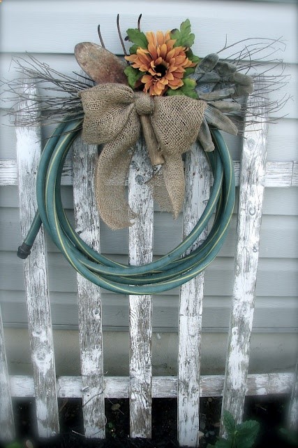 garden hose wreath