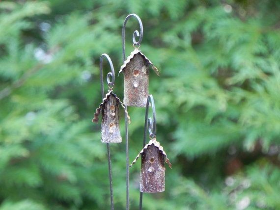 Miniature Birdhouse on hook bird house for fairy garden or terrarium ONE on Etsy, $6.95