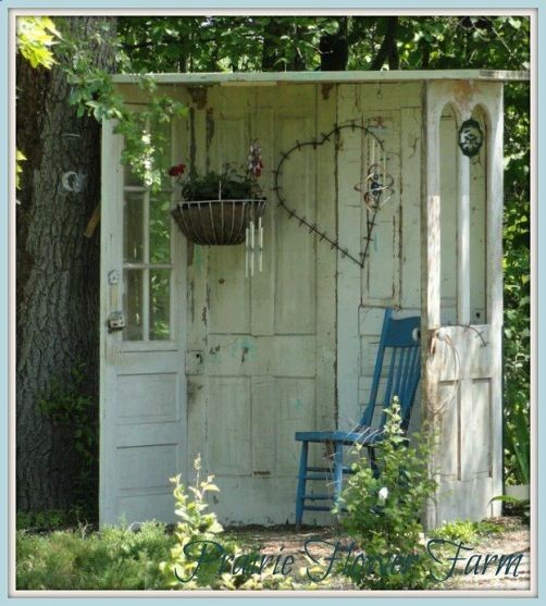 Outdoor nook made from old doors