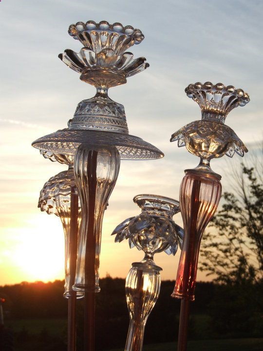 Hayseed Homemakin: Vintage Glass Garden Ornaments