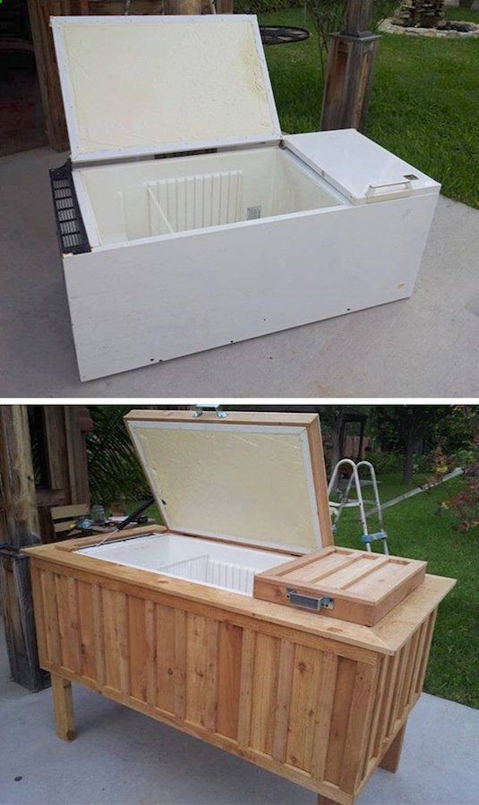 Hack your old fridge to become an outdoor cooler. #DIY